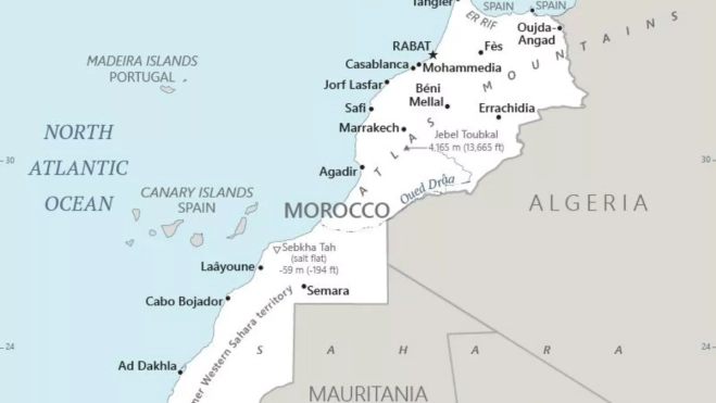 La CIA borra la frontera entre Marruecos y el Sáhara Occidental. / THE WORLD FACTBOOK La CIA borra la frontera entre Marruecos y el Sáhara Occidental. / THE WORLD FACTBOOK