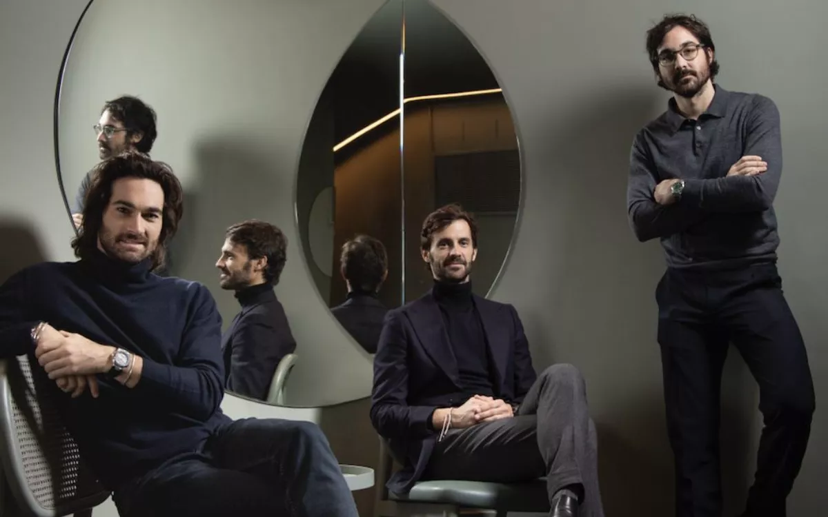 Toni Serra, Enrique de Solís y Harry Serra en el Hotel Chic & Basic Dot de Madrid, propiedad de By Salomon Hospitality. | BY SALOMON