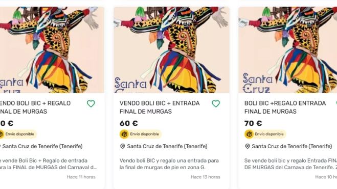 Imagen de la reventa en plataformas online. / AH