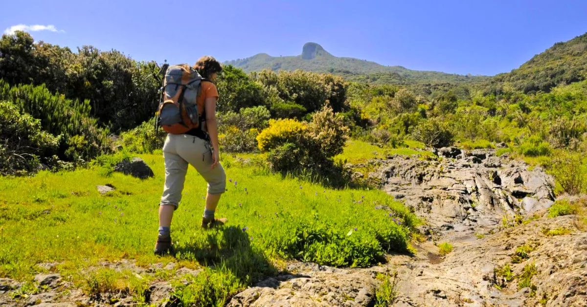 Imagen de una persona caminando por el sendero de La Palma / HOLA ISLAS CANARIAS