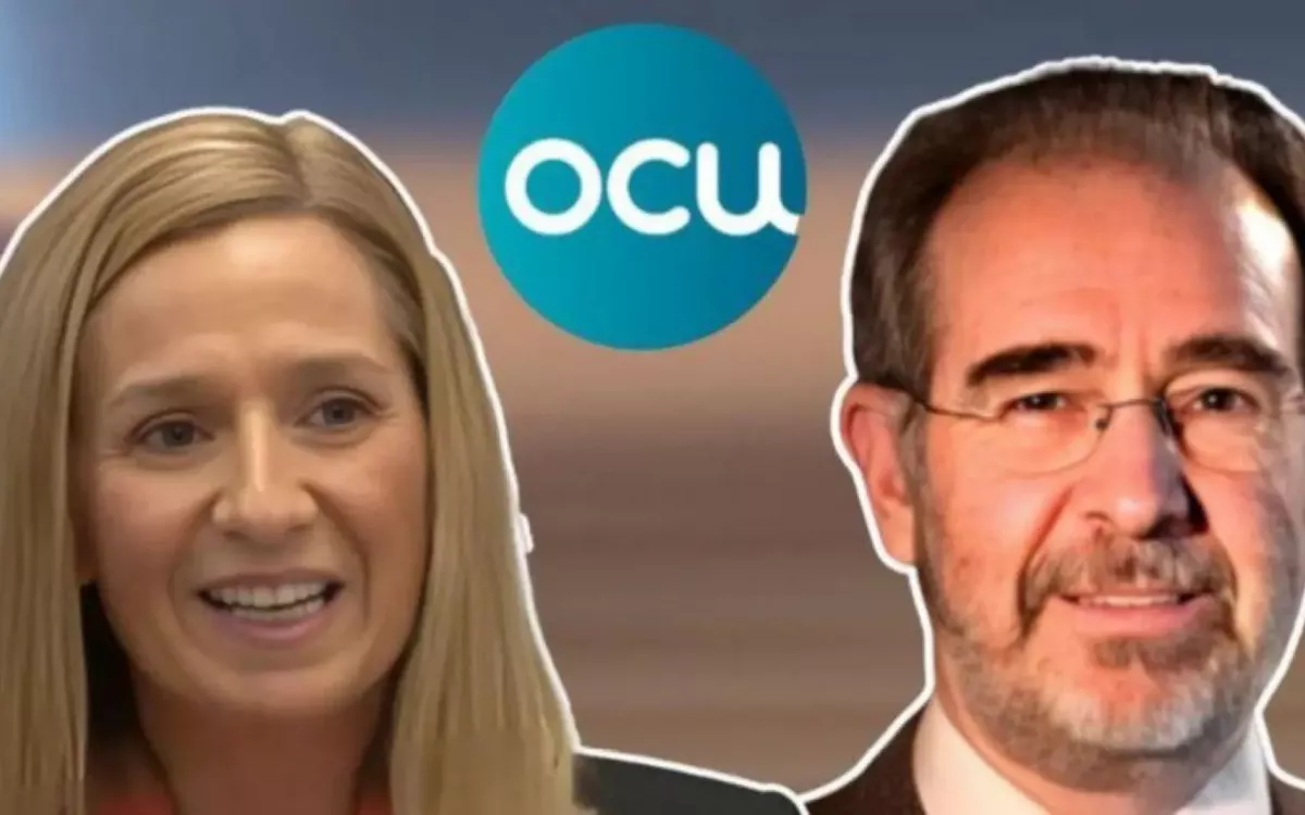 El presidente de la OCU, Miguel Ángel Feito, y Esther Rodríguez Uceda, directora. / AH