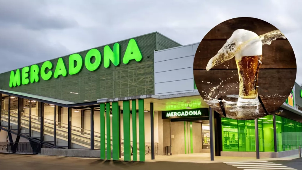 Un Mercadona y una pinta de cerveza en alusión a Steimburg Solajero./ AH Un Mercadona y una pinta de cerveza en alusión a Steimburg Solajero./ AH