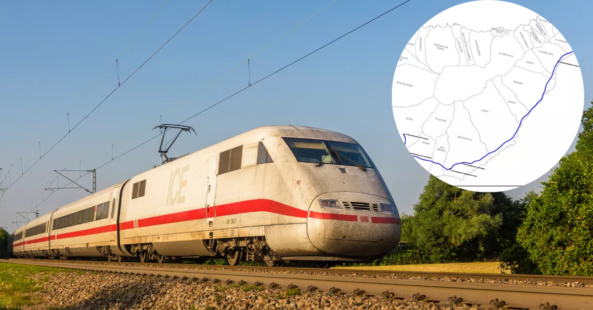 Montaje de un tren con el trazado que tendrá el tren del sur. / MONTAJE AH