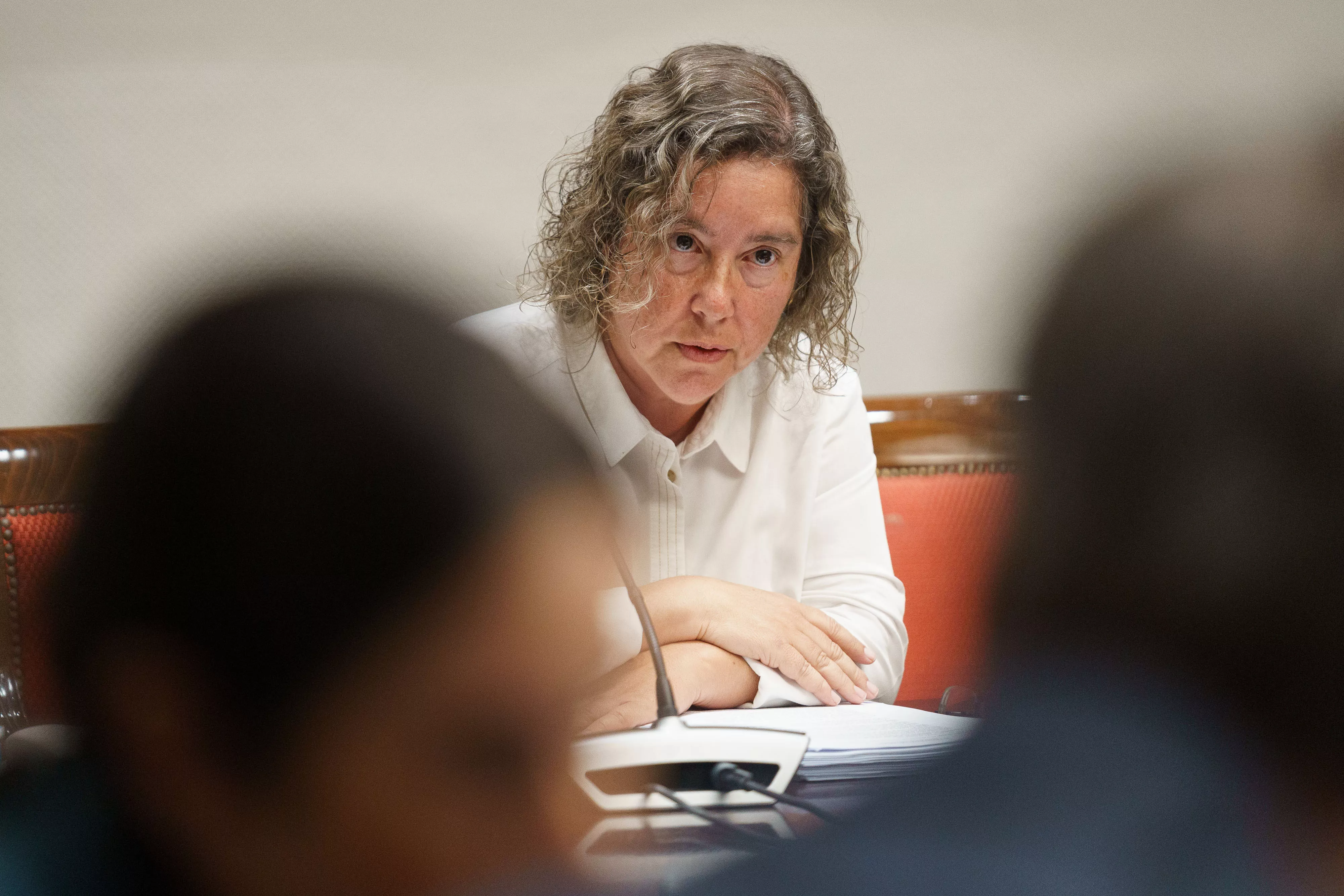  La subdirectora de Gestión de Fondos Europeos, Pilar Almeida, ha comparecido este lunes en la comisión del Parlamento de Canarias que investiga la compra de material sanitario durante la pandemia. / RAMÓN DE LA ROCHA-EFE