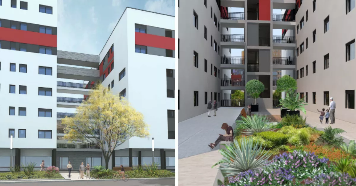 Bocetos de cómo quedará el edificio cuando esté terminado / GEURSA