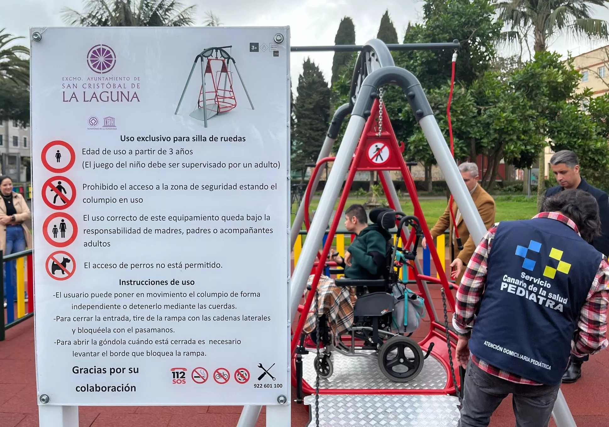 Zona de juegos inclusiva del Parque de La Constitución, La Laguna. /Beatriz de Vera