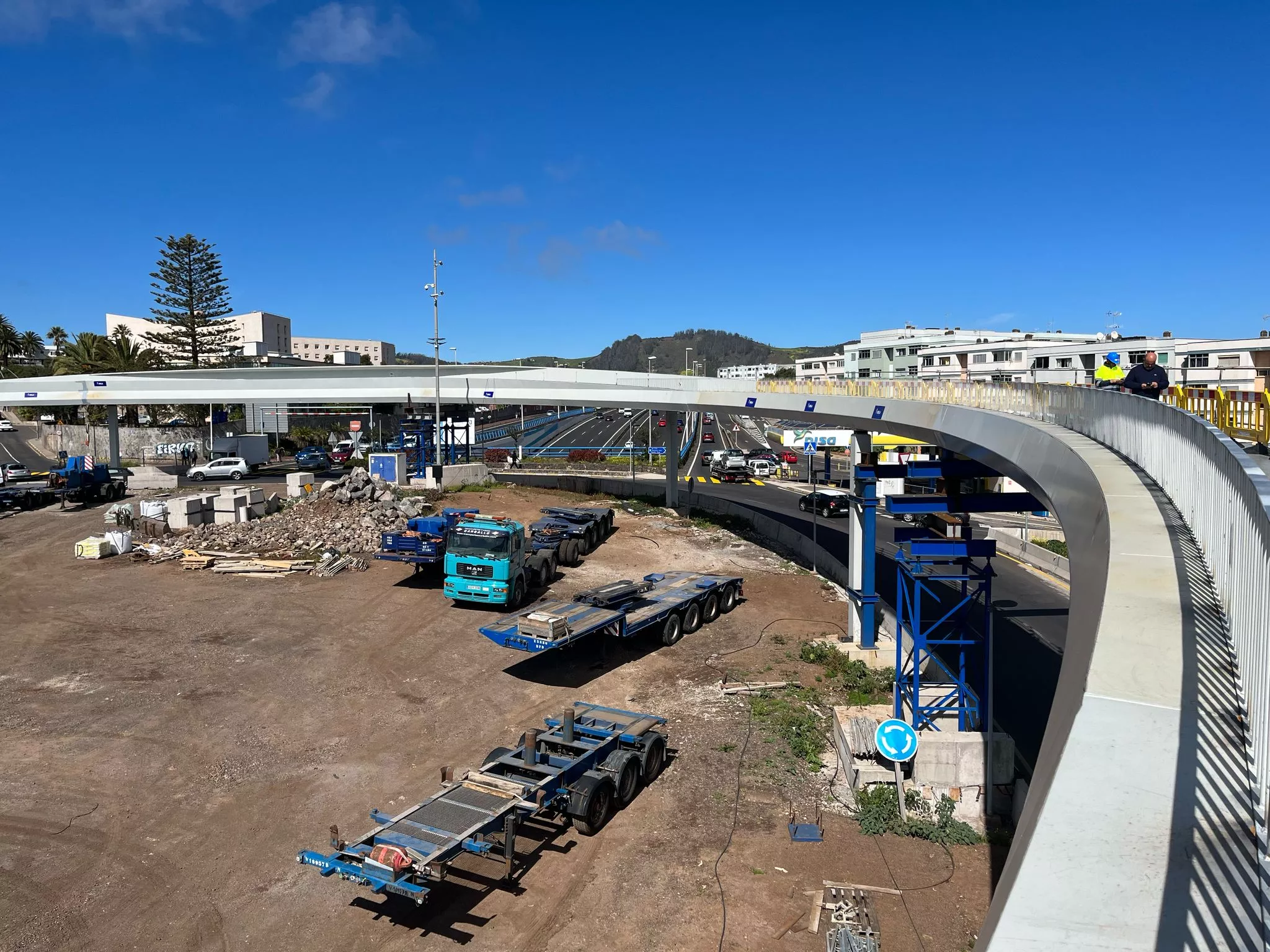 Obras en la pasarela del Padre Anchieta. / BEATRIZ DE VERA