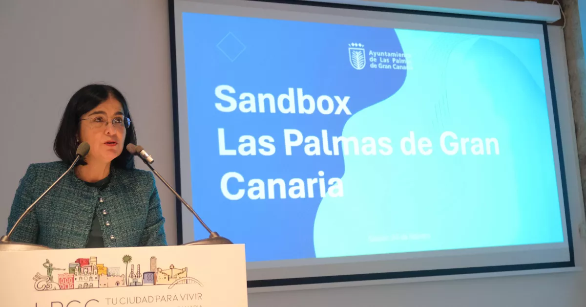 La alcaldesa Carolina Darias durante la presentación del Sandbox / AYUNTAMIENTO DE LAS PALMAS 