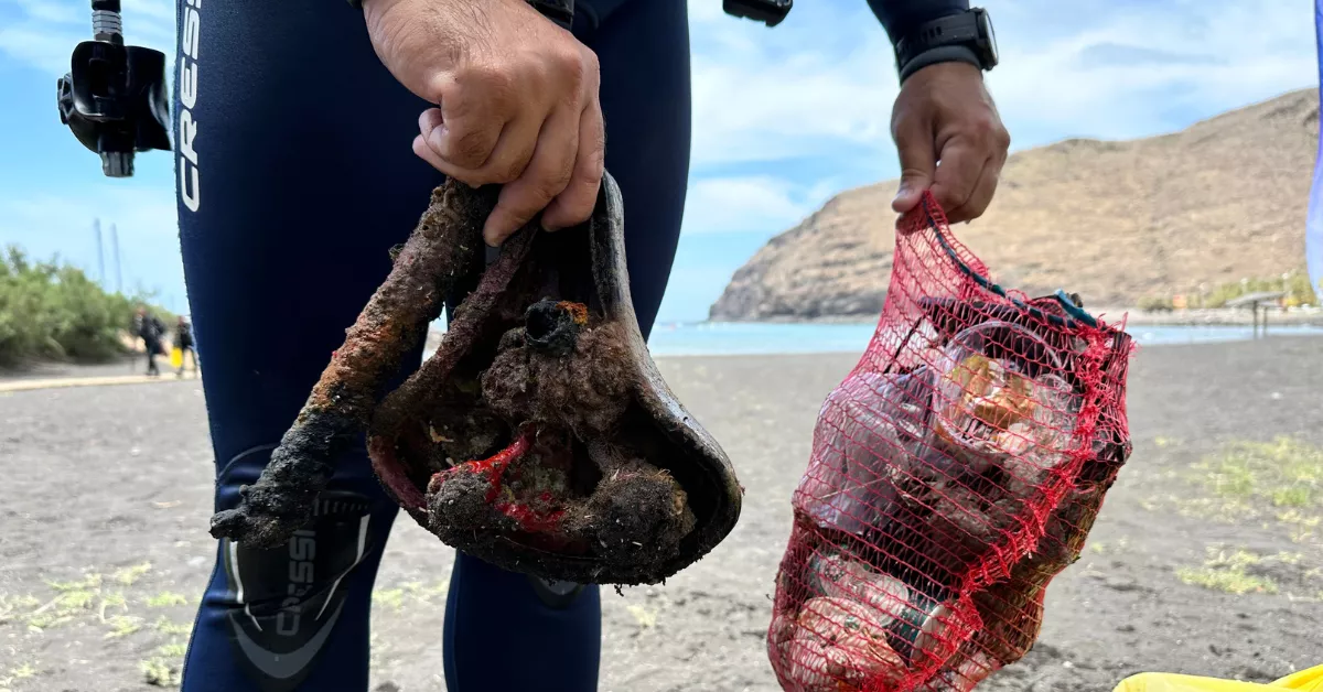 Residuos recogidos del fondo marino por Fred. Olsen Express./ CEDIDA