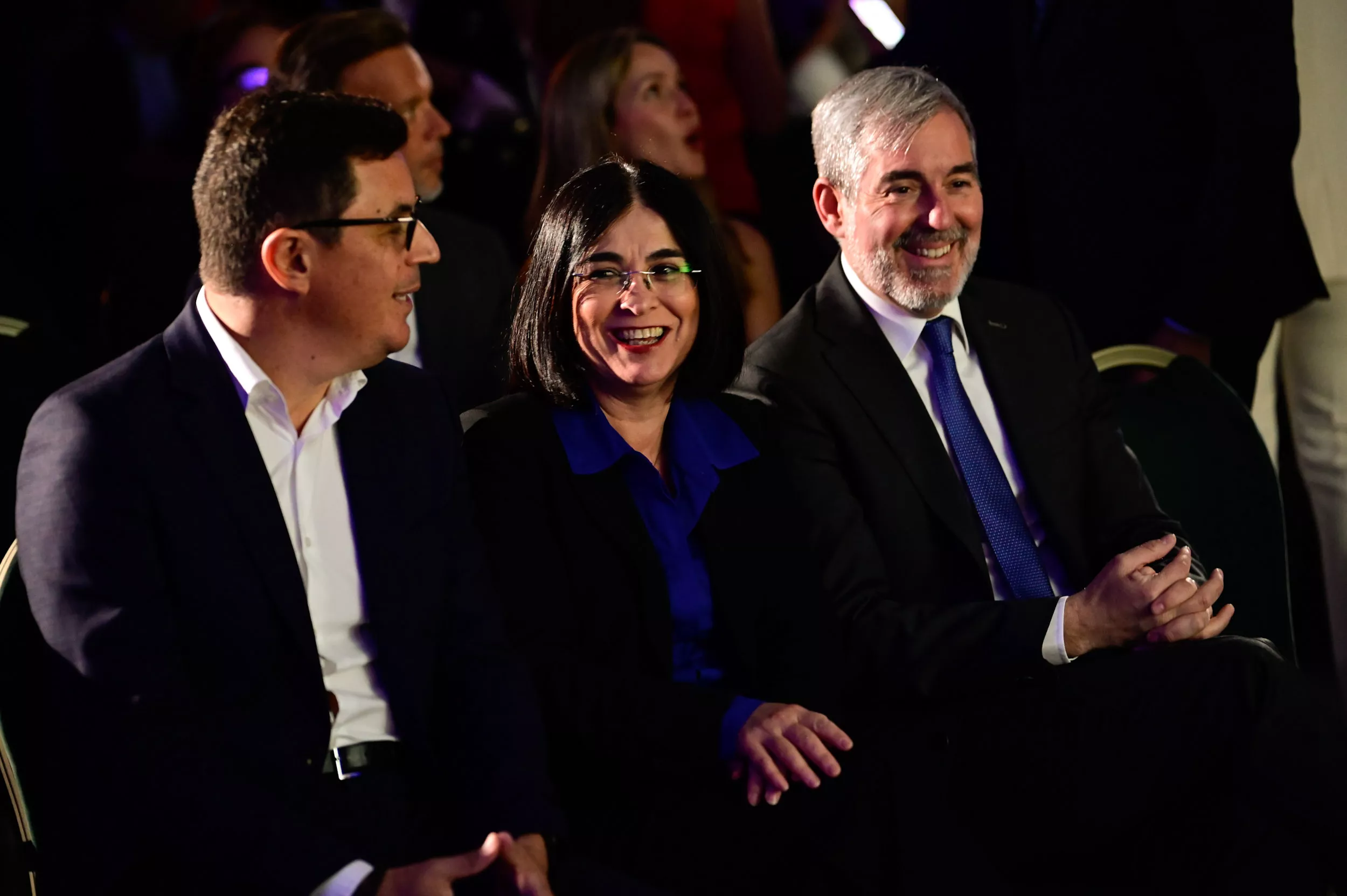 Pablo Rodríguez, consejero de Obras Públicas; Darias, alcaldesa de Las Palmas; Clavijo, presidente de Canarias en la II Edición Premios Atlántico Hoy al Liderazgo / TONY HERNÁNDEZ