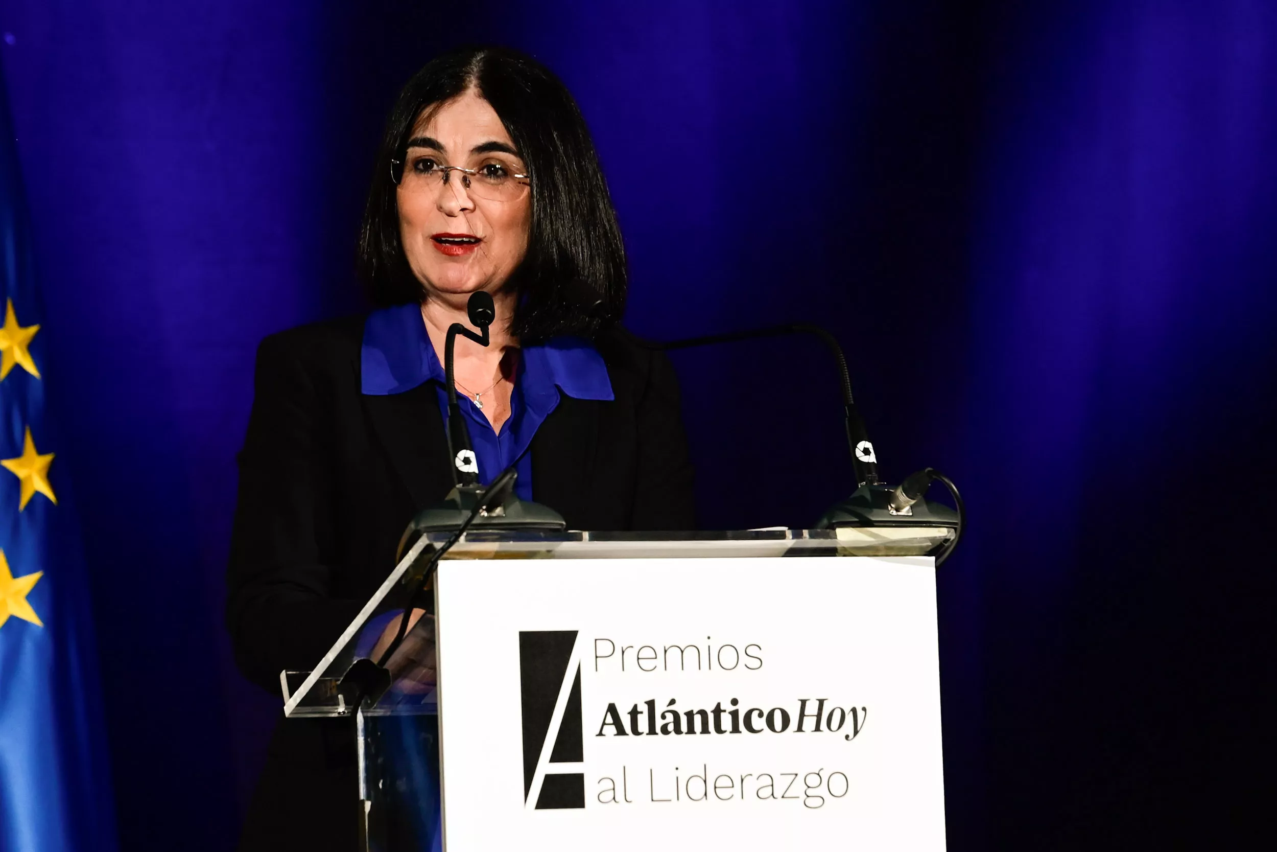 Carolina Darias, alcaldesa del Ayuntamiento de Las Palmas de Gran Canaria durante su discurso en la II Edición Premios Atlántico Hoy al Liderazgo / TONY HERNÁNDEZ