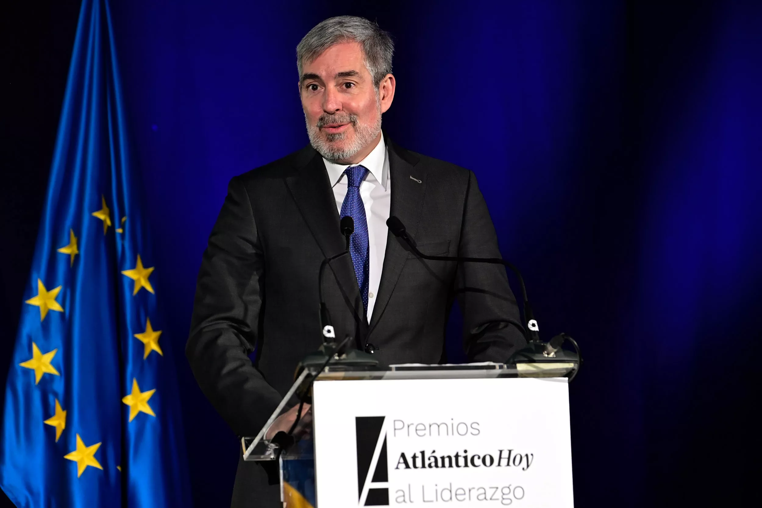 Fernando Clavijo, presidente de Canarias durante su discurso en la II Edición Premios Atlántico Hoy al Liderazgo / TONY HERNÁNDEZ