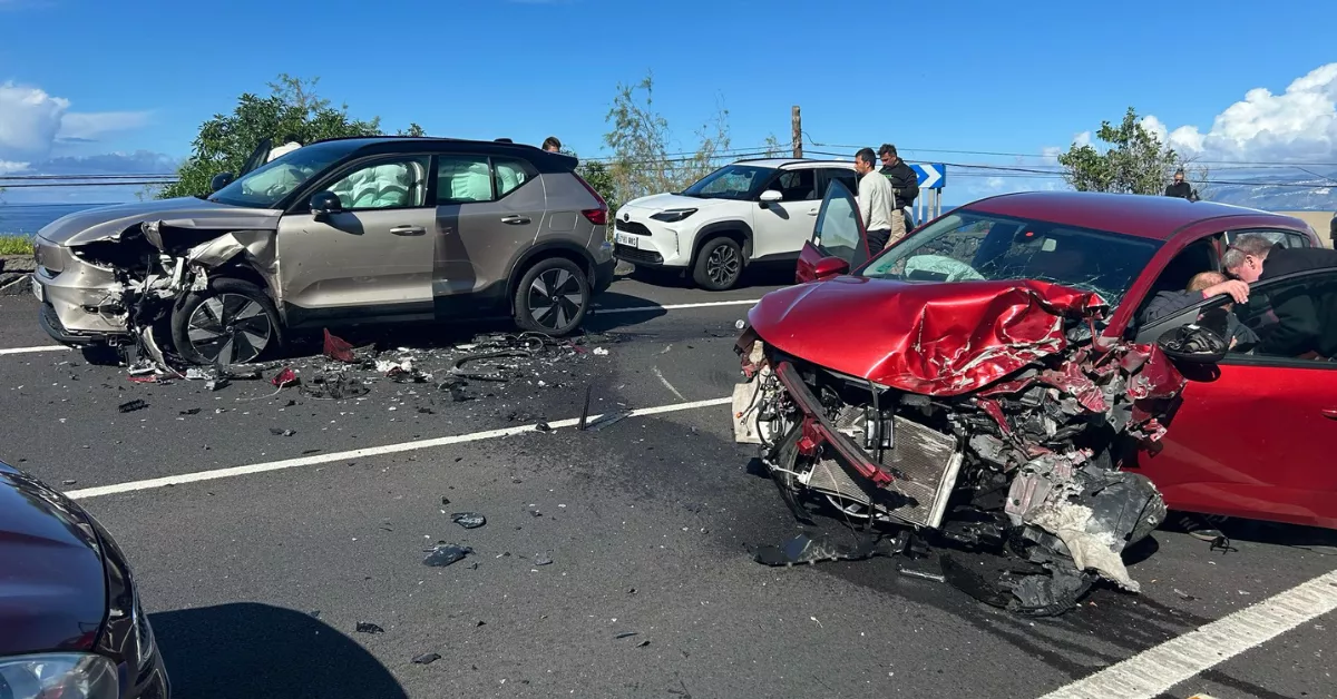 Brutal accidente frontal ocurrido en Los Realejos./ RRSS