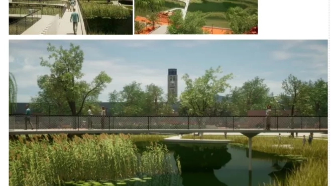 Imágenes orientativas del proyecto del Parque inundable de la Vega. /Ayuntamiento de La Laguna