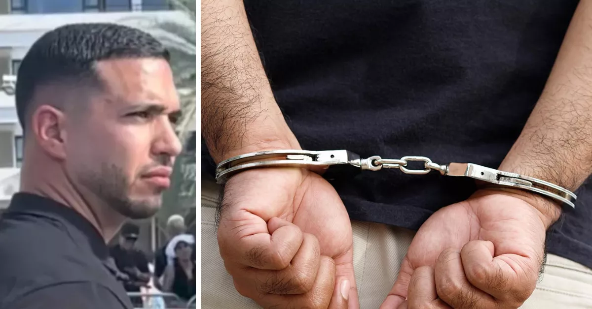 Isaac Trujillo, grancanario fallecido en el Carnaval de Santa Cruz de Tenerife, y una imagen de archivo de un detenido./ MONTAJE AH