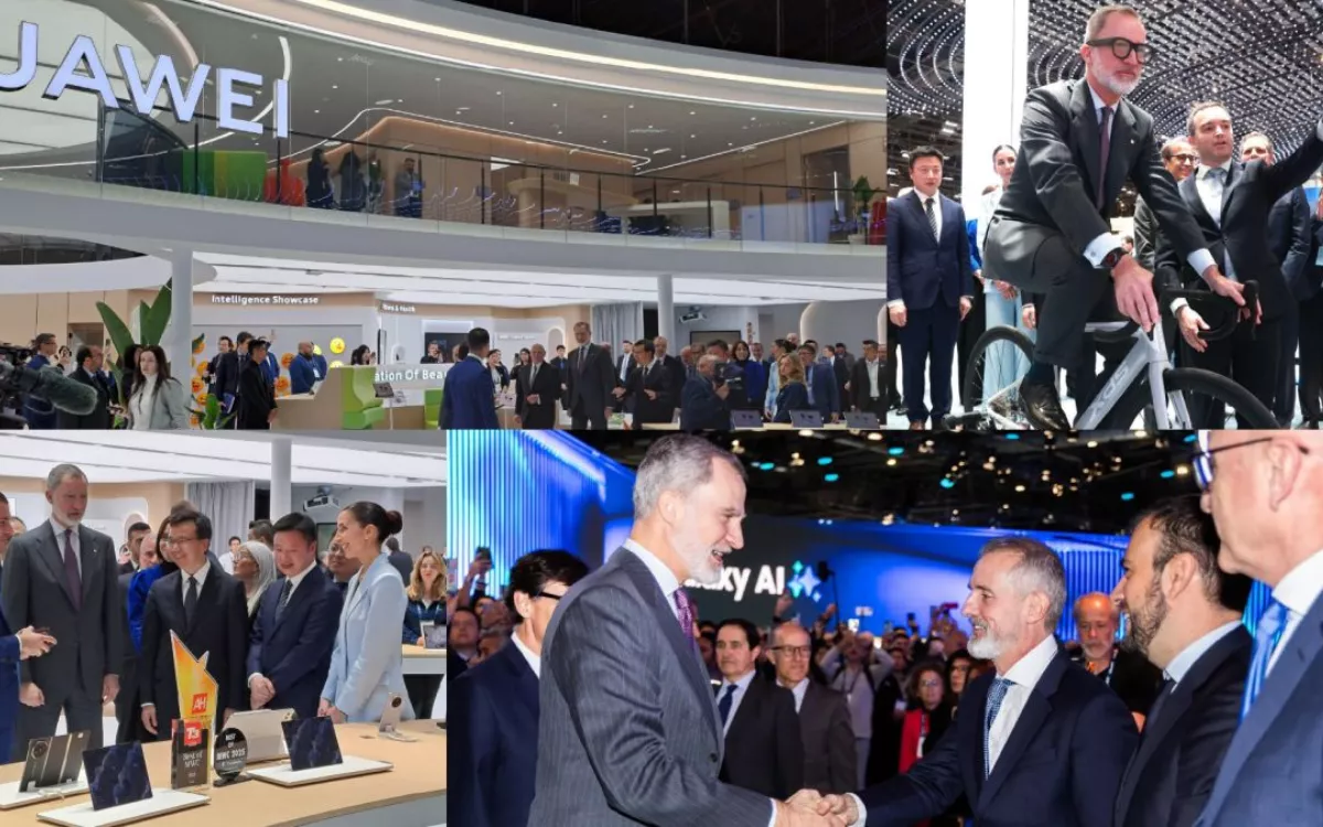 El rey conoce en el MWC las propuestas de los 'gigantes' de la innovación: GSMA, Telefónica o Huawei. / SERVIMEDIA