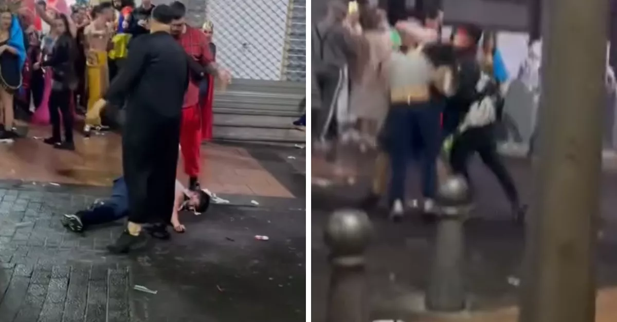 Otra pelea en el Carnaval de Santa Cruz acaba con una persona inconsciente: "Mátalo, mátalo"./ RRSS