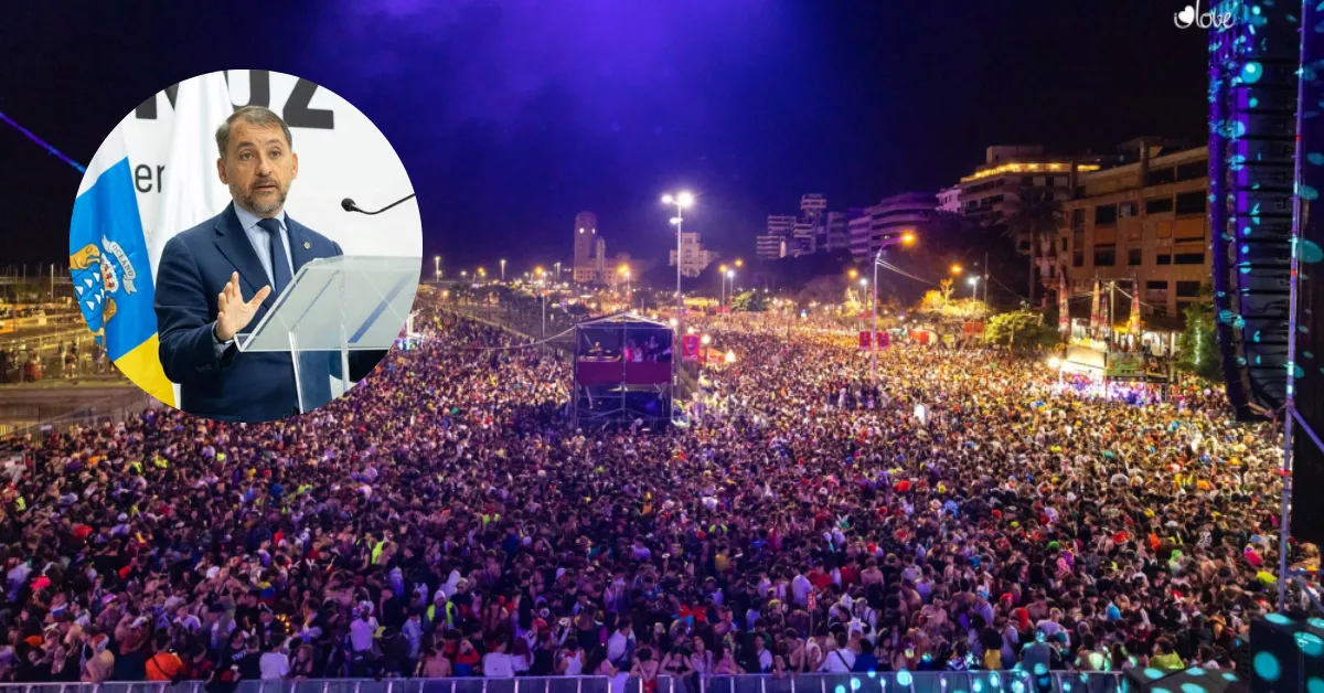 Imagen de José Manuel Bermúdez, alcalde de Santa Cruz de Tenerife, y una noche de Carnaval. / MONTAJE AH
