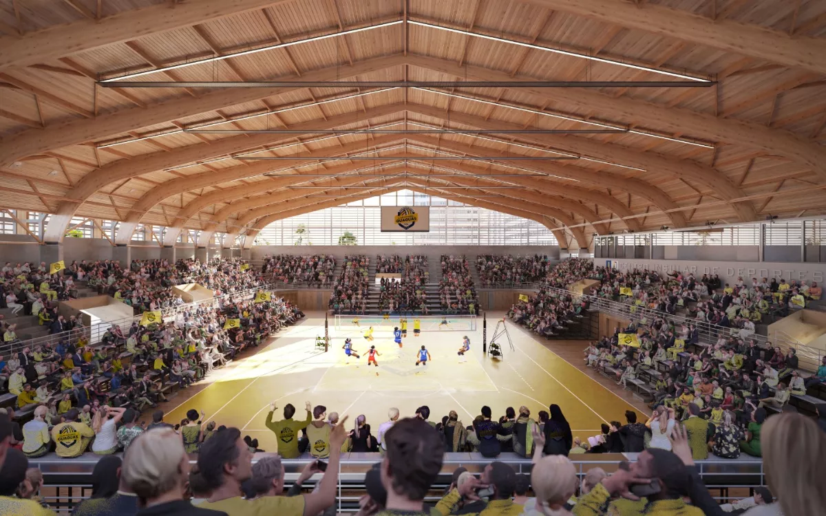 Atención, abonados del Centro Insular de Deportes: el 31 de marzo cierra sus puertas. En la imagen, representación gráfica de cómo quedará la cancha principal del pabellón. / AH