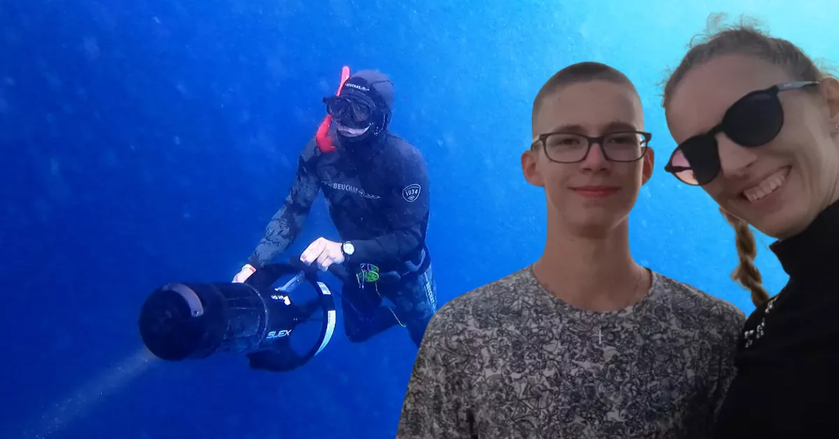 Buzos voluntarios buscan a Arek, el menor polaco desaparecido en La Guancha (Tenerife), engullido por el mar durante un episodio de fenómenos costeros./ MONTAJE AH