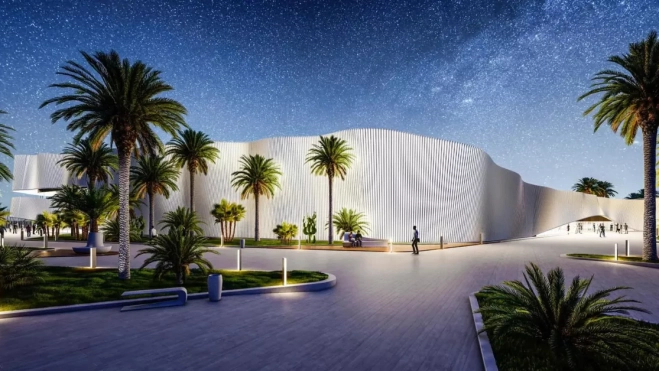 Infografía que muestra cómo sería el exterior de los estudios Dreamland que quieren construir en Telde (Gran Canaria) / AH Infografía que muestra cómo sería el exterior de los estudios Dreamland que quieren construir en Telde (Gran Canaria) / AH