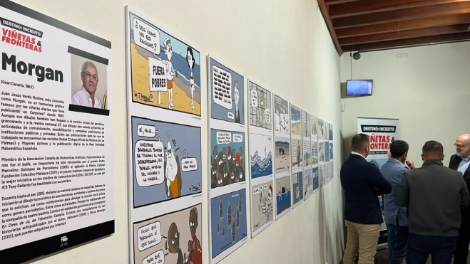 Inauguración de la muestra 'Viñetas y Fronteras' en La Laguna. /AH