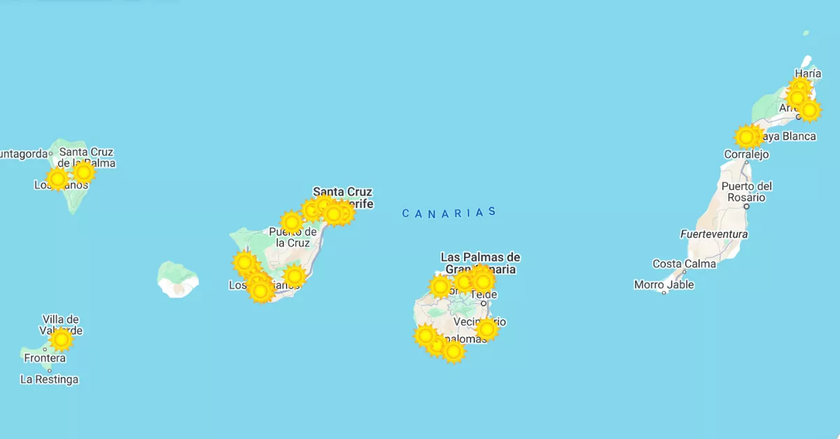 Mapa de los Soles Repsol 2025 en Canarias / ATLÁNTICO HOY