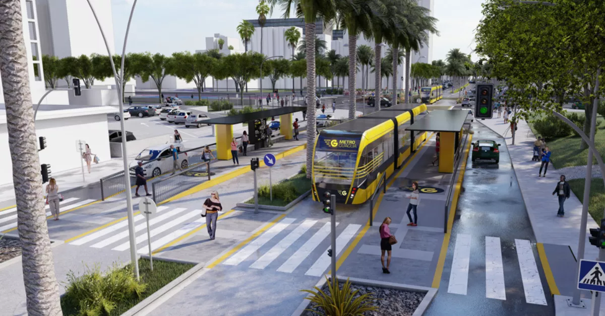 Boceto de cómo quedaría el tramo 2 de la MetroGuagua  / GUAGUAS MUNICIPALES