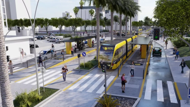 Boceto de cómo quedará el tramo 2 de la MetroGuagua/ GUAGUAS MUNICIPALES