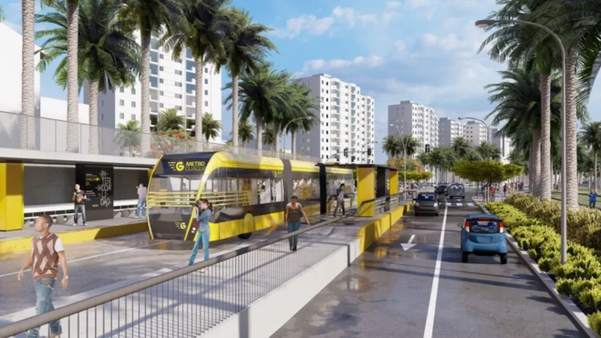 Boceto de cómo quedará el tramo 2 de la MetroGuagua / GUAGUAS MUNICIPALES