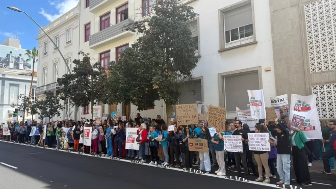 Manifestación de los veterinarios en Santa Cruz de Tenerife por la Ley de Medicamentos. / ATLÁNTICO HOY