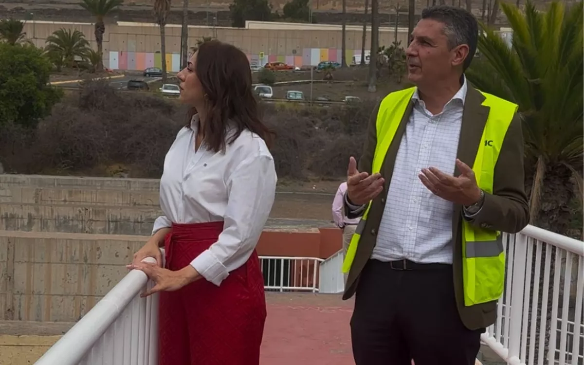 Coalición Canaria exige acondicionar los márgenes de la GC-110 como aparcamiento seguro. En la imagen, Vidina Cabrera y Julio Rodríguez. / AH