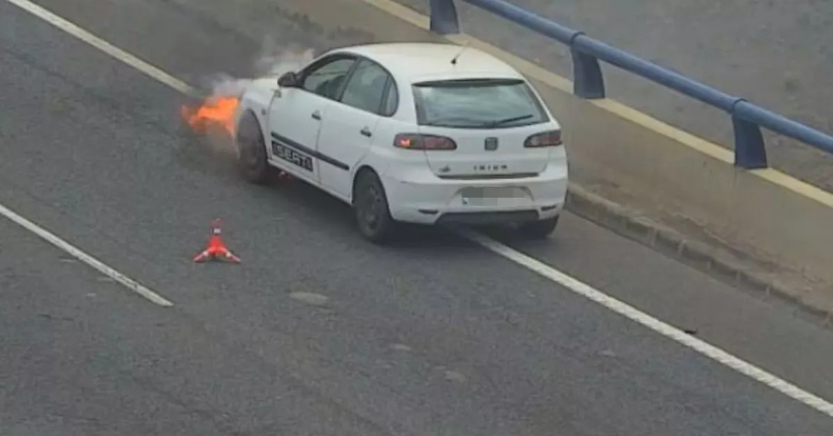Imagen del coche quemándose / CABILDO DE GRAN CANARIA
