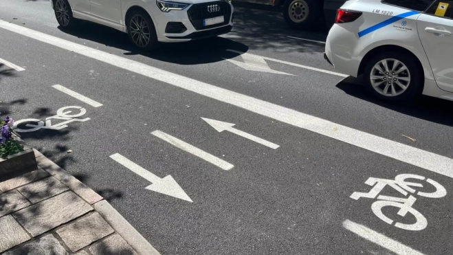 Tramo del carril bici (senda ciclable) de Santa Cruz de Tenerife. /AH Tramo del carril bici (senda ciclable) de Santa Cruz de Tenerife. /AH