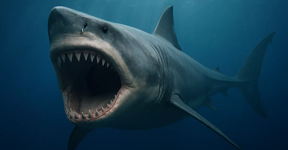 Imagen del megalodón, el tiburón más grande de la historia / IA