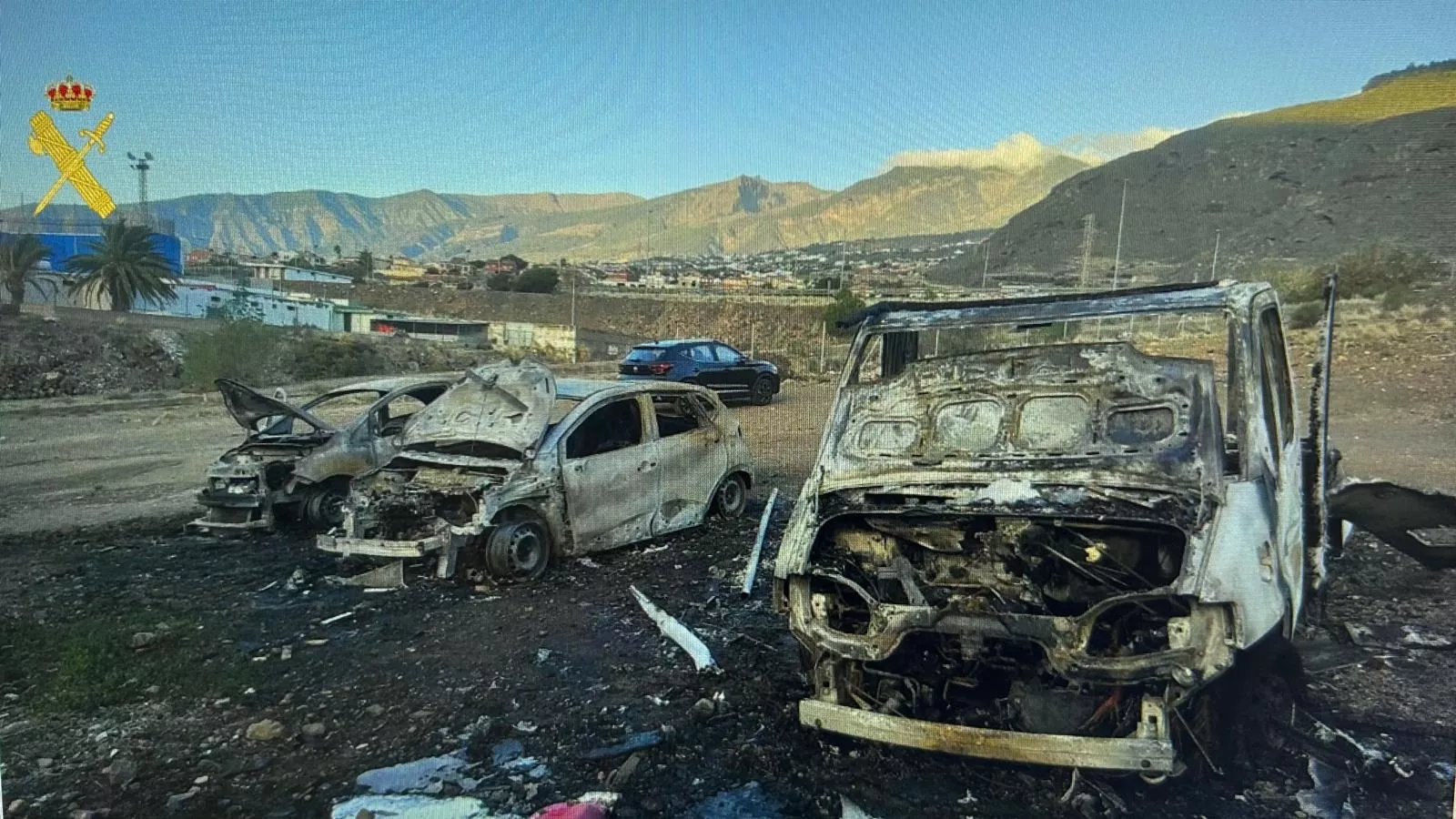 La Guardia Civil detiene a un vecino de Candelaria por quemar varios coches./ GC
