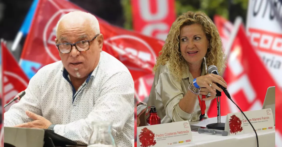 UGT Manuel Navarro CCOO Carmen Marrero |MONTAJEATLANTICOHOY
