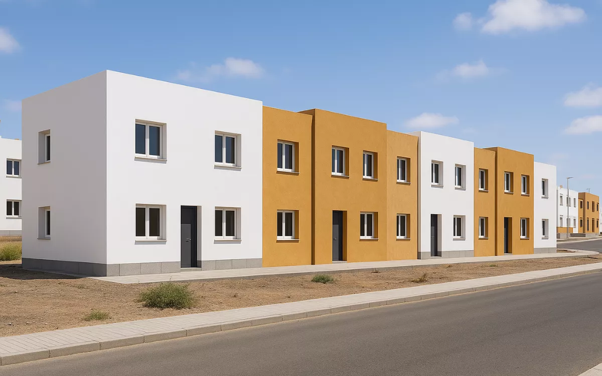 Canarias impulsa 8 nuevas viviendas públicas en Sardina del Sur con financiación europea. En la imagen, reproducción de una promoción de vivienda pública. / AH