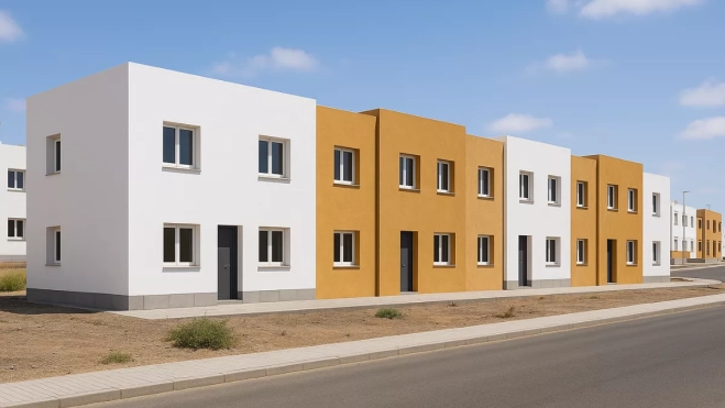 Canarias impulsa 8 nuevas viviendas públicas en Sardina del Sur con financiación europea. En la imagen, reproducción de una promoción de vivienda pública. / AH Canarias impulsa 8 nuevas viviendas públicas en Sardina del Sur con financiación europea. En la imagen, reproducción de una promoción de vivienda pública. / AH