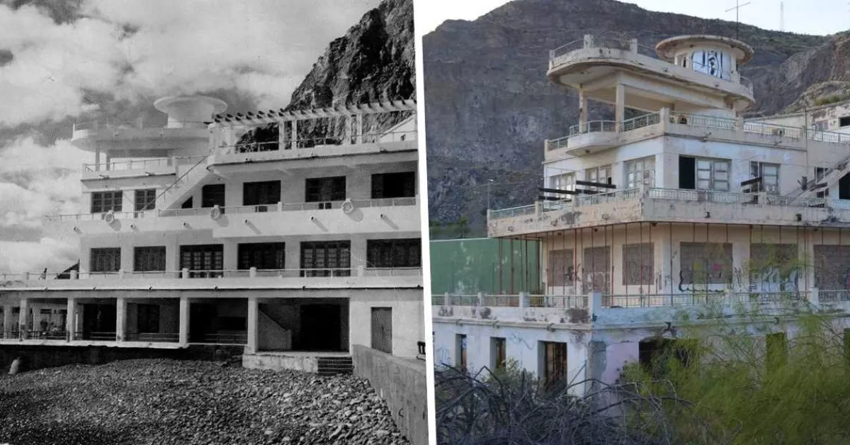 Una imagen antigua del balneario de Santa Cruz y una actual / FACEBOOK 'AÑORADO BALNEARIO'