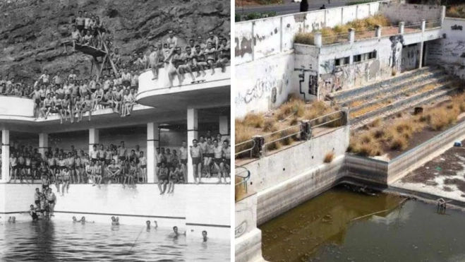 El balneario de Santa Cruz antes y ahora / FACEBOOK 'AÑORADO BALNEARIO'