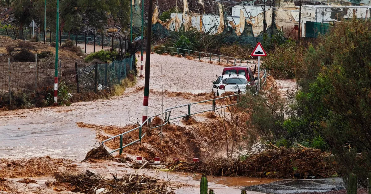 Inundaciones en Telde (Gran Canaria) del pasado mes de marzo de 2025./ EFE