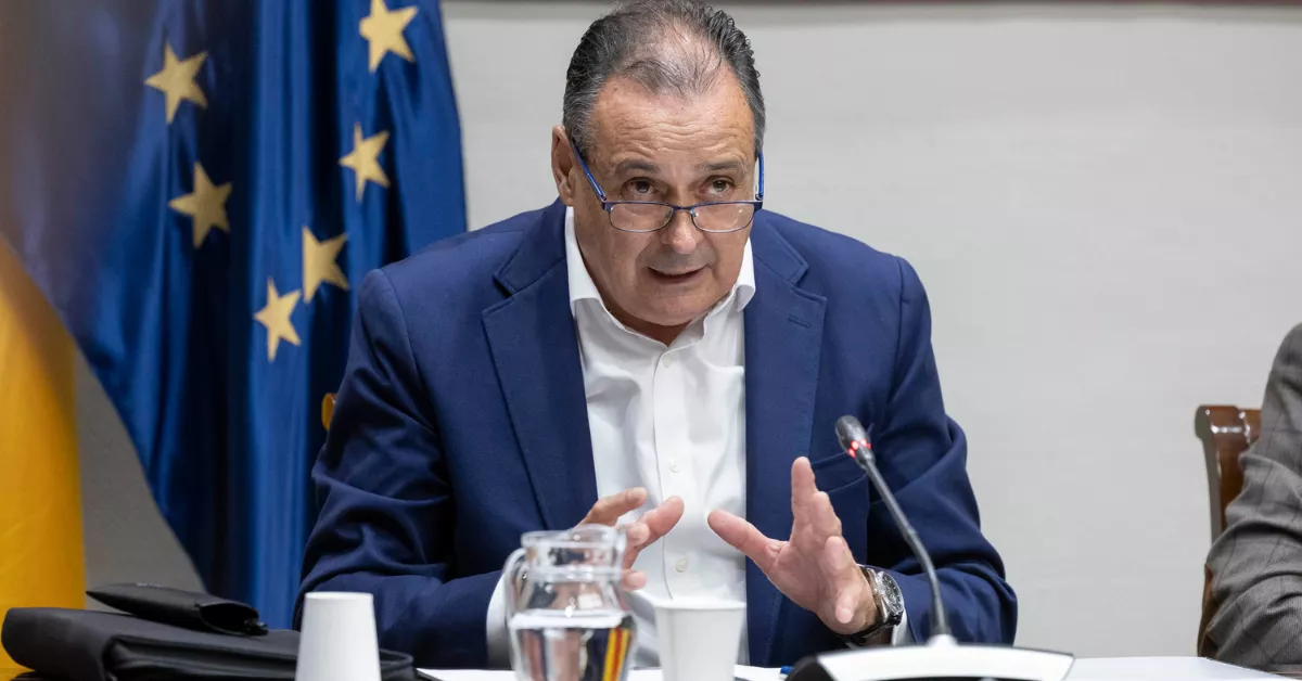 El exconsejero de Sanidad de Canarias durante la pandemia, Blas Trujillo, durante la comparecencia de la comisión sobre el Caso Mascarillas / EFE