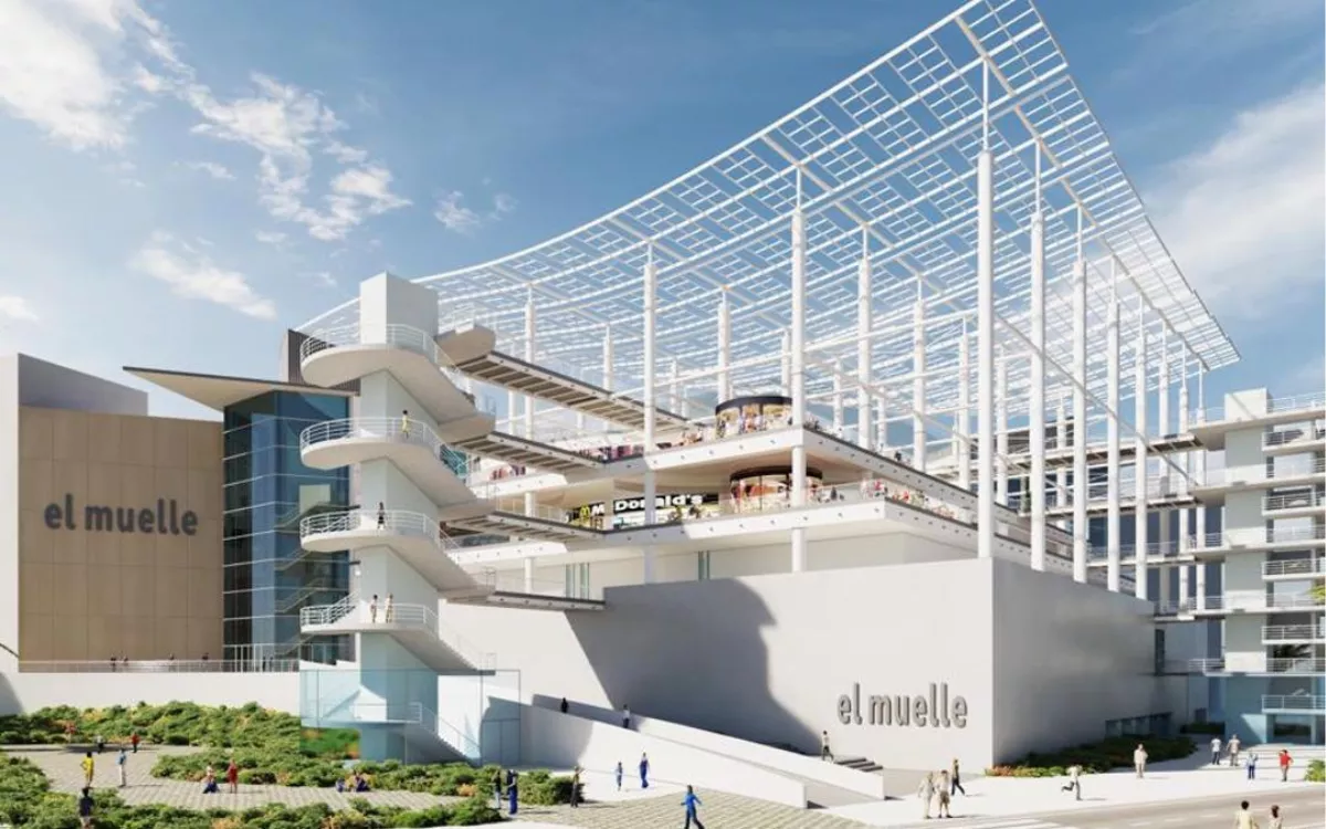 LIMBO: el nuevo cielo del ocio en Las Palmas de Gran Canaria. En la imagen, proyección del CC El Muelle tras su reforma. / AH