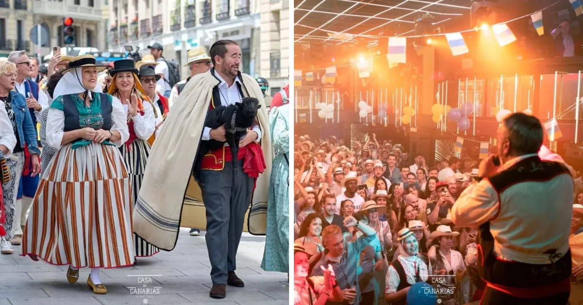 Imágenes de una de las romerías en Madrid / CASA CANARIAS - MONTAJE AH