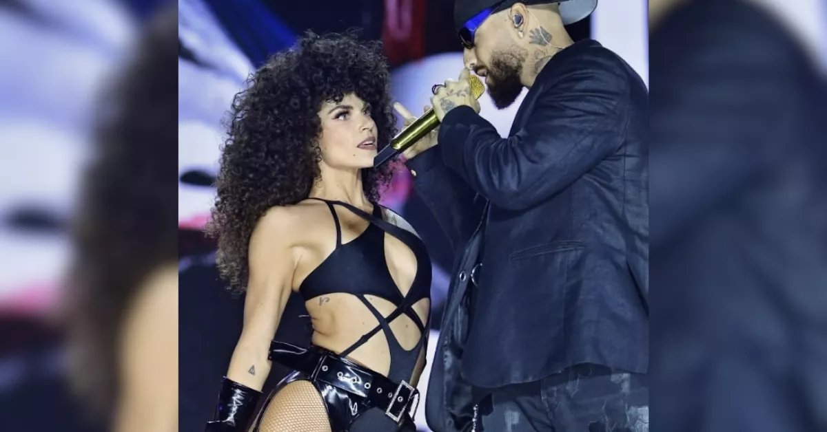 Imagen de la bailarina canaria Ariadna Hafez junto al cantante Maluma / RRSS