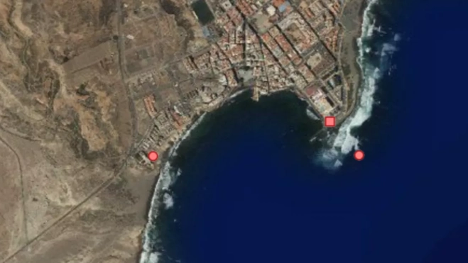 Puntos de vertidos en El Médano.GRAFCAN