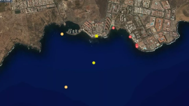 Puntos de vertidos en Costa del Silencio y Las Galletas.GRAFCAN