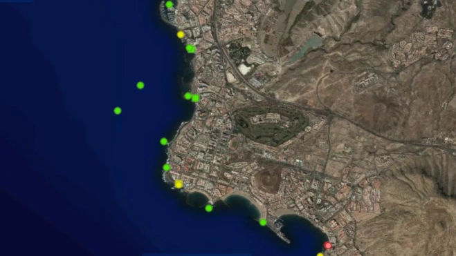 Puntos de vertidos en Los Cristianos.GRAFCAN
