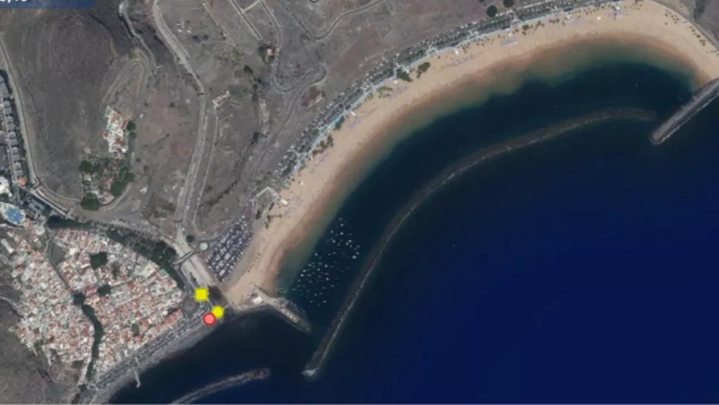 Puntos de vertidos en Las Teresitas.GRAFCAN